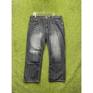 Helix Jeans Mens 38x32 Loose Straight Leg Baggy Skater Y2K Buckle Grunge Punk